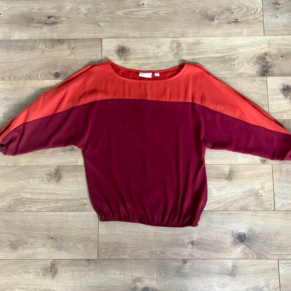 Bright Cold-Shoulder Blouse